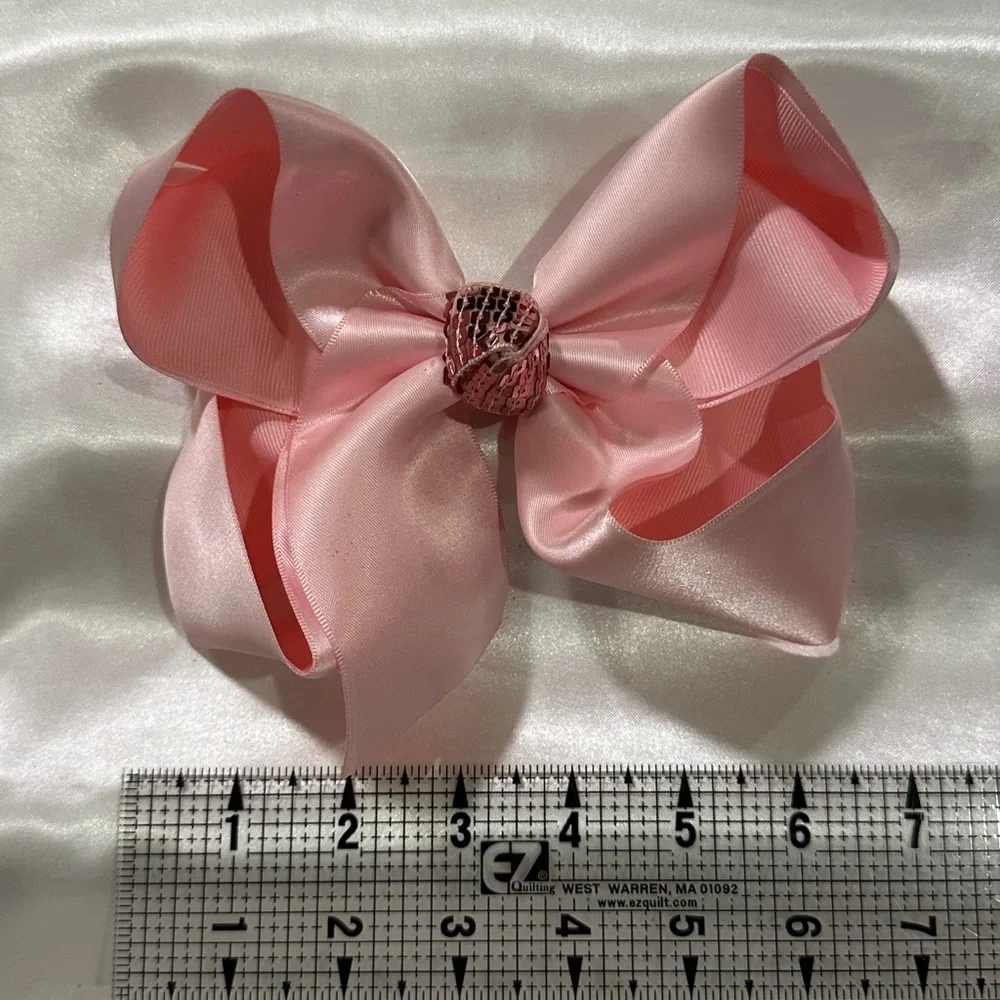 Large Pink Satin Hair Bow- bundle 2+ and save on Shipping
